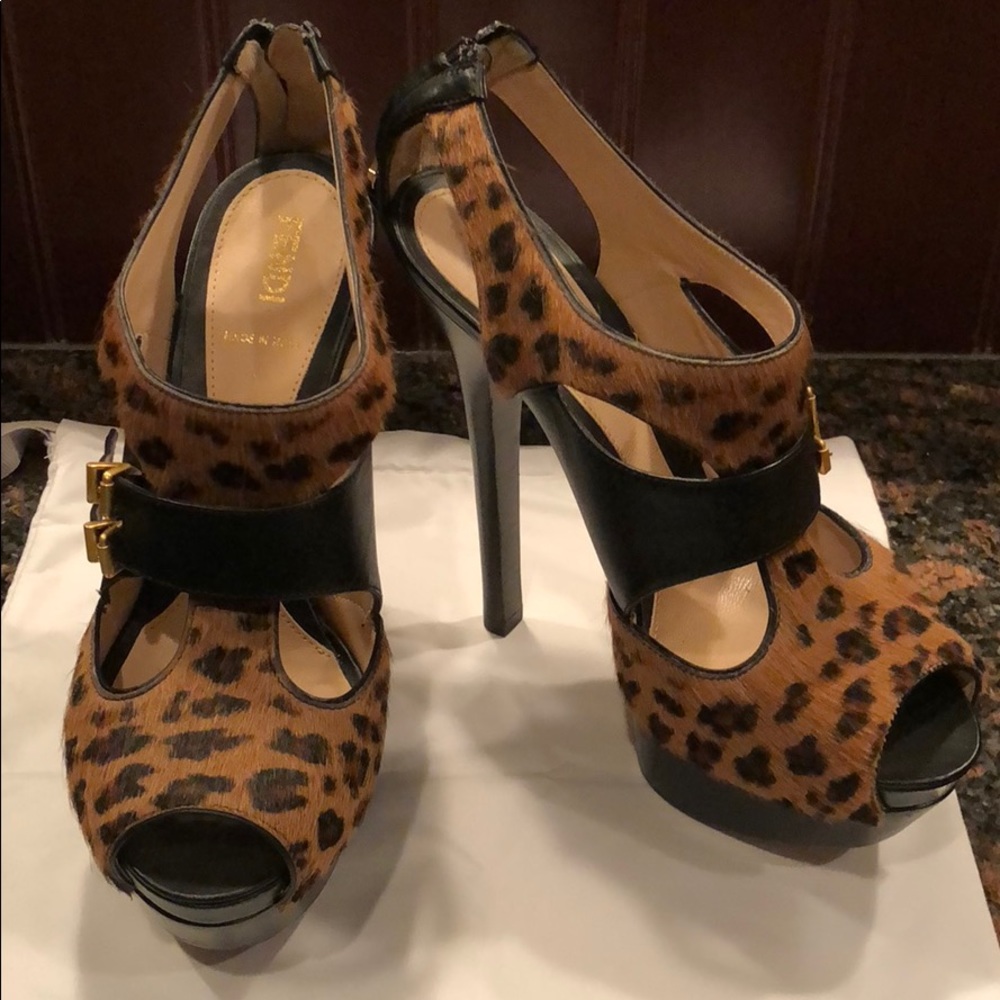 ***SOLD***Authentic Fendi Platform Leopard Hair